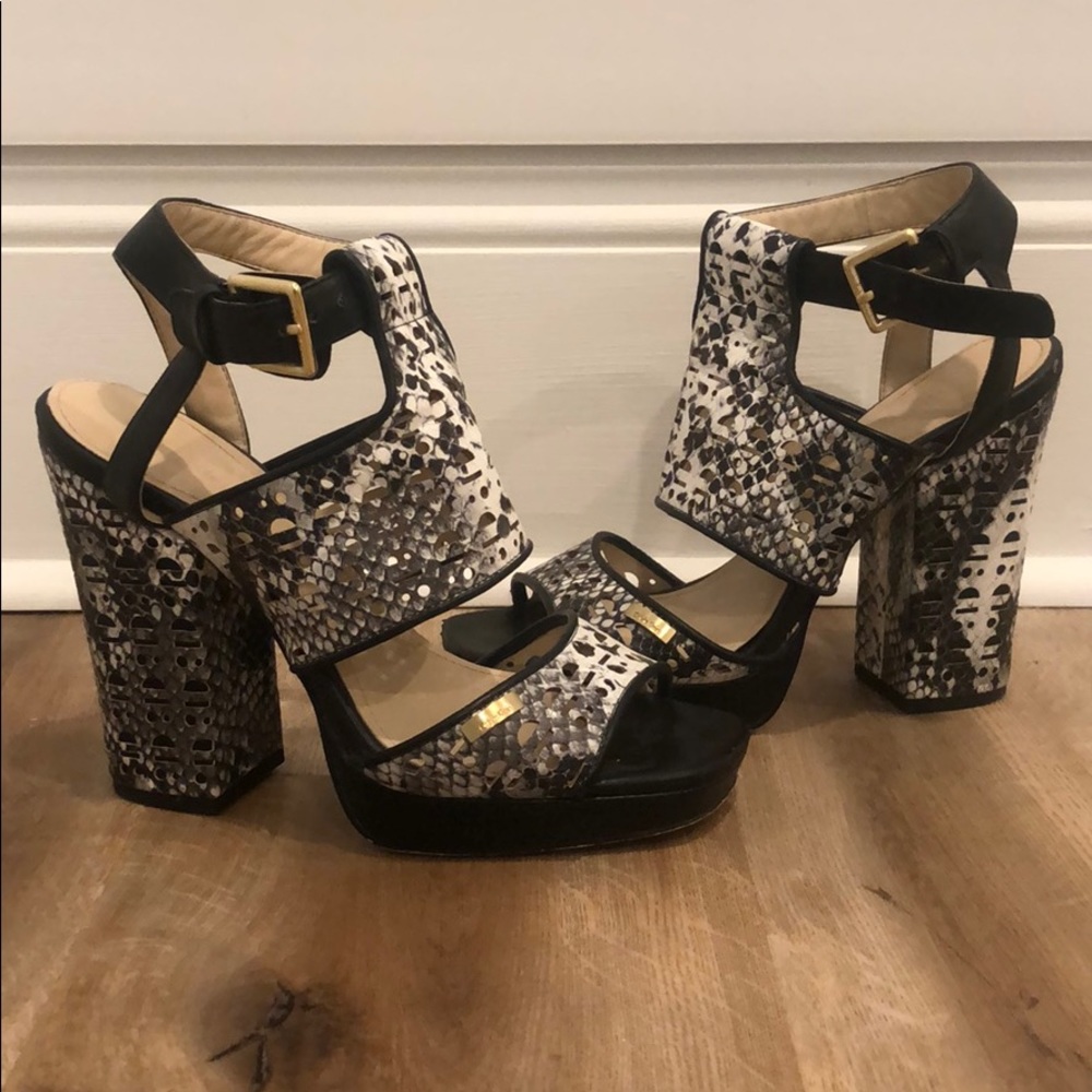 Calvin Klein Chunky Snakeskin Heel